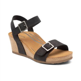 Aetrex Womens Lexa Wedge Sandals In Black