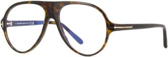 Tom Ford FT5012-B 052 Dark Havana/Clear Blue Light Block 53mm