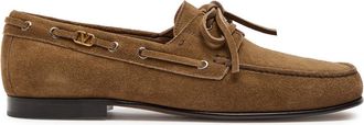 Valentino Garavani Vlogo Suede Loafers - Brown - 44 (IT44 / UK10)