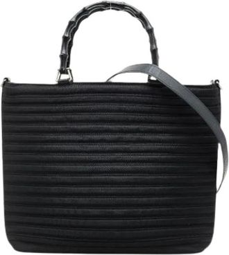 Gucci Pre-owned Handbags, female, Black, Size: ONE SIZE Pre-owned Vintage Nylon Handbag