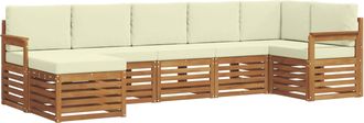 vidaXL Conjunto De Sof&aacute;s De Exterior 7 Uds. Natural Y Crema Vidaxl