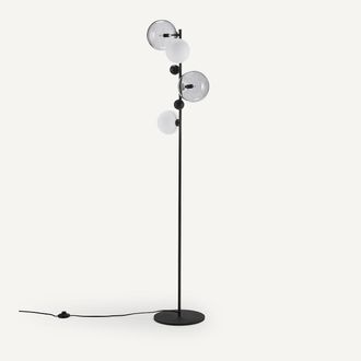 AM.PM Staande lamp in gerookt glas en metaal, Bullesco