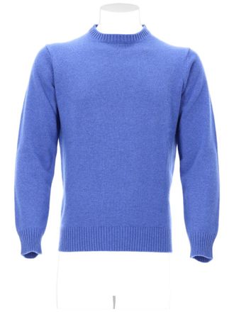 Kangra Cashmere Blue Cashmere Knit Sweater