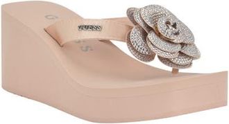 Guess Damani Platform Wedge Sandal in Beige at Nordstrom, Size 11
