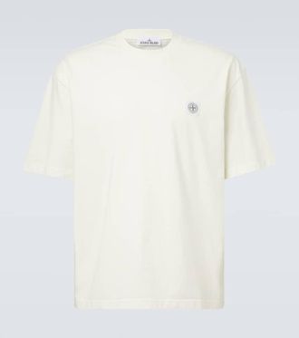 Stone Island Embroidered cotton jersey T-shirt