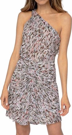 Iro Petals One Shoulder Mini Dress In Multi