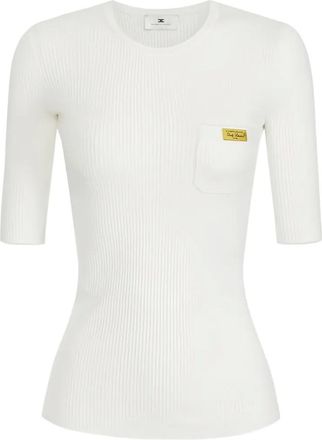 Elisabetta Franchi logo-detail top - White