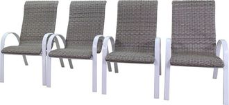Courtyard Casual Santa Fe 4 Wicker Chairs With White Frame