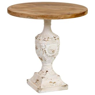 Wanderlust Deco Mesa de centro de madera y magnesio marr&oacute;n y blanco 76x35x76h cm