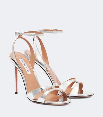 Aquazzura You and I metallic leather sandals