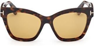 Tom Ford 55mm Butterfly Sunglasses in Dark Havana /Brown at Nordstrom Rack