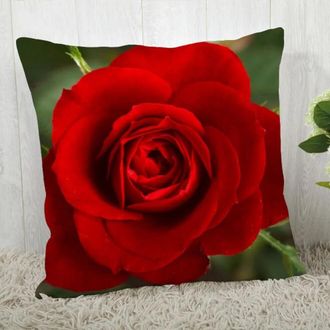 OEM Funda De Almohada De Algod&oacute;n Y Lino Con Estampado De Rosas Rojas, Funda Decorativa Para Sof&aacute; Y Oficina, Hecha De Poli&eacute;ster, Decoraci&oacute;n Para El Hogar