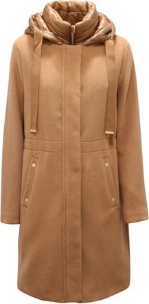 Herno Wollen Blend Jas met Verwijderbaar Voorstuk - Dames - Mantel - Beige - XL - Wol - Jassen