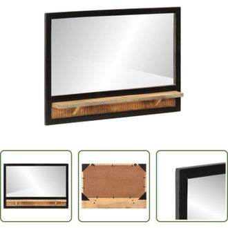 vidaXL vidaXL Specchio in vetro - Specchio con Ripiano 80x8x55 cm Vetro e Legno Massello di Mango