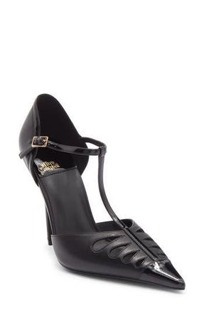 Jeffrey Campbell Nouvelle Pointed Toe Pump in Black/Black Patent at Nordstrom Rack, Size 9.5