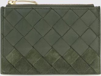 Bottega Veneta Portacarte in pelle di agnello intrecciata con scomparto zip