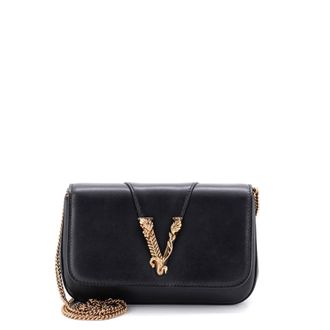 Versace Virtus Clutch on Chain Leather
