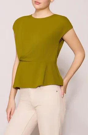 Melloday Side Ruched Crepe Top in Chartreuse Green at Nordstrom Rack, Size X-Large