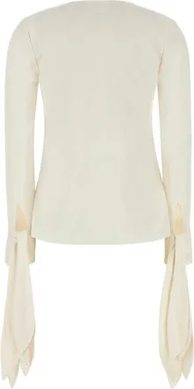Givenchy Womens Cuffs Blouse White Silk