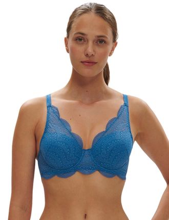 Simone P&eacute;r&egrave;le Womens Karma Squared Neckline Spacer Bra - Blue Polyamide - Size 36C