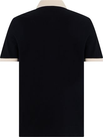 Valentino Garavani Mens Polo Shirt Black-Butter Cotton Piqu&eacute; Black/butter T-shirts And Polos