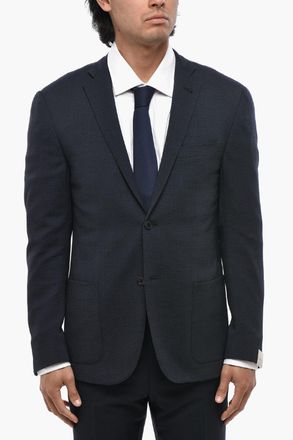 Corneliani Blazer 2 Bottoni GATE in Misto Lana Testurizzata Corneliani