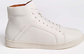 Jacamo White Hitop Trainer Wide Fit