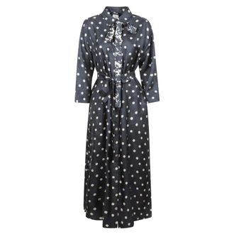 Max Mara Shirt Dresses, female, Multicolor, Size: XS Polka Dot Long-Sleeved Dress