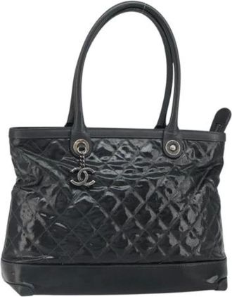 Chanel Pre-owned Tote Bags, female, Black, Size: ONE SIZE Pre-owned Plastic Tote Bag