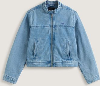 Vans Womens Premium Wmn Pomona Collarless Station Jacket - Blue Cotton - Size X-Small