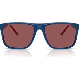 Ferrari 59mm Square Sunglasses in Blue /Bordeaux at Nordstrom