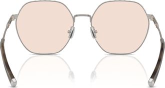 Brunello Cucinelli 0bc1001t Geometric Titanium Sunglasses with Soft Pink Lenses