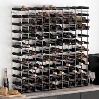 vidaXL Vidaxl - Botellero Para 120 Botellas Madera Maciza De Pino Negro