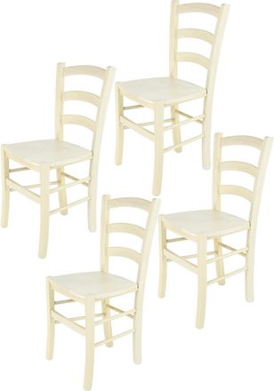 Tommychairs Tommychairs Set 4 Sillas Venice En Haya Anilina Blanca