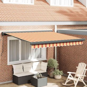 vidaXL Vidaxl - Toldo Retr&aacute;ctil Aluminio Y Tela Blanco Y Amarillo 3x2,5 M