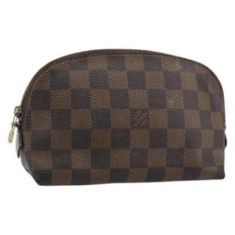 Louis Vuitton Pre-owned Vintage Canvas Pouch - Dames - Vintage Clutch - Bruin - ONE Size - Leer - Vintage