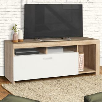 IDMarket Idmarket - Mueble Tv Malo En Madera Y Mueble Blanco 110 Cm
