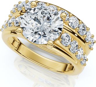 Pompeii3 Certified 2 1/2Ct Diamond Engagement Wedding Ring Set 14k Gold Lab Grown
