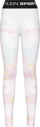 Plein Sport Seamless Sport Leggings Camouflage - Dames - Trainingsleggings - Wit - M - Polyester - Fitness