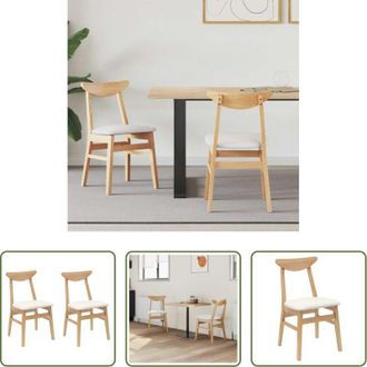 vidaXL vidaXL Sedie in gomma - Sedie da pranzo 2 pcs Naturale 42 x 47.5 x 81 cm