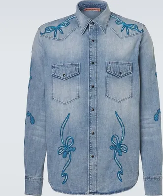Acne Studios Embroidered denim shirt