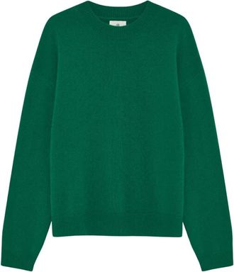 Anine Bing Lee Crew Sweater - Dames - Ronde hals truien - Groen - M - Kasjmier - Truien & Vesten