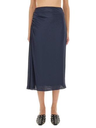 Theory Draped Midi Skirt - Blue