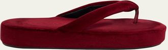 Balenciaga Jet Lag Stretch Velvet Platform Thong Sandals