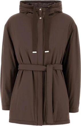 Herno Stretch Nylon Puffer Jacket - Dames - Zomerjassen - Bruin - S - Nylon - Jassen