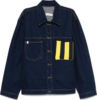Charles Jeffrey Loverboy Denim jack met gebreide patch - Blauw