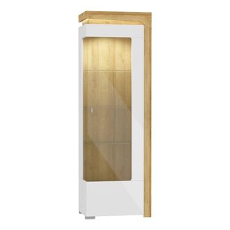 Petits Meubles Vitrina 1 puerta apertura a la paneles laminados blanco y madera