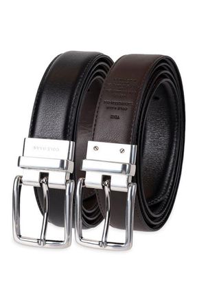 Cole Haan Reversible Feather Edge Leather Belt in Black/Brown at Nordstrom, Size 32