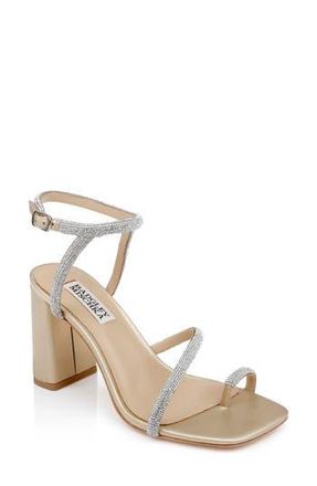 Badgley Mischka Dalilah Ankle Strap Toe Loop Sandal in Gold Leather at Nordstrom Rack, Size 8.5