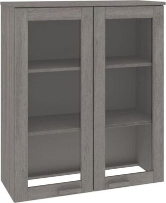 vidaXL Vidaxl - Aparador superior hamar pino macizo gris claro 85x35x100 cm